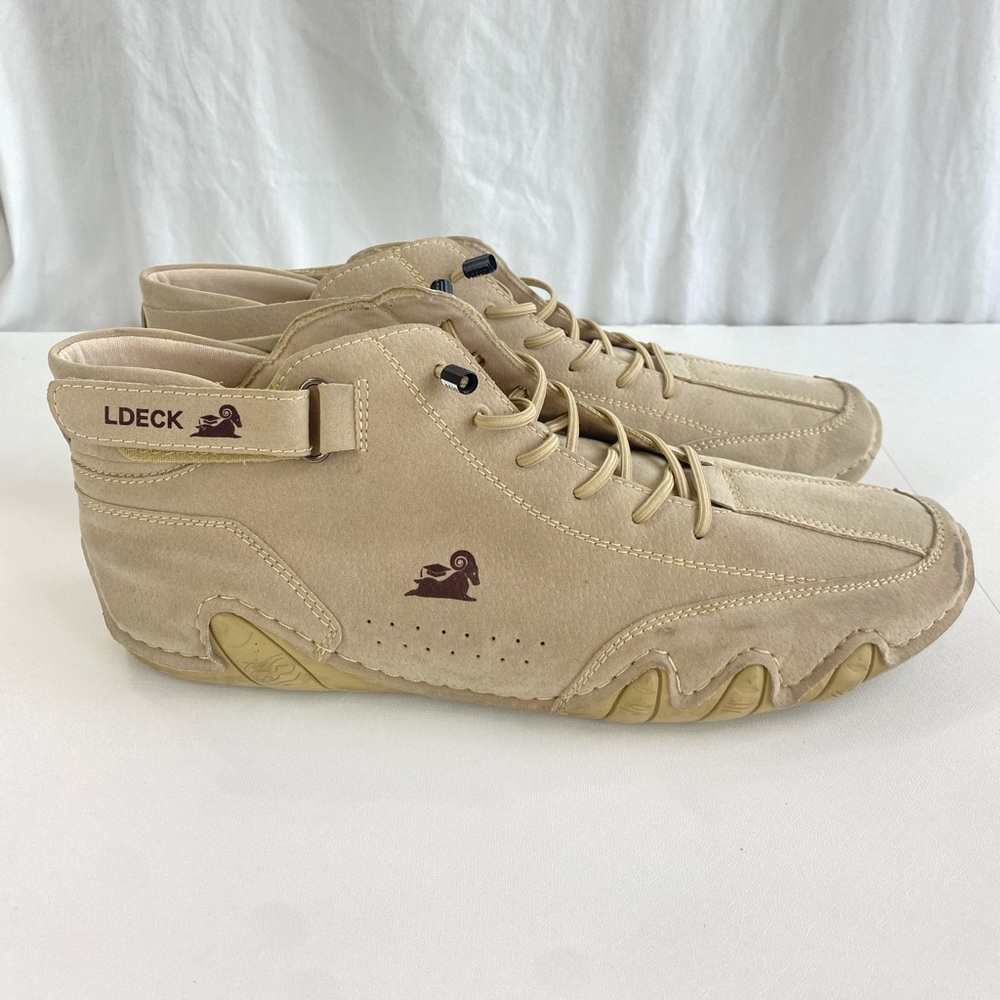 LDeck beige khaki suede high-top boxing shoes size EU 45 US 11 soft loafers